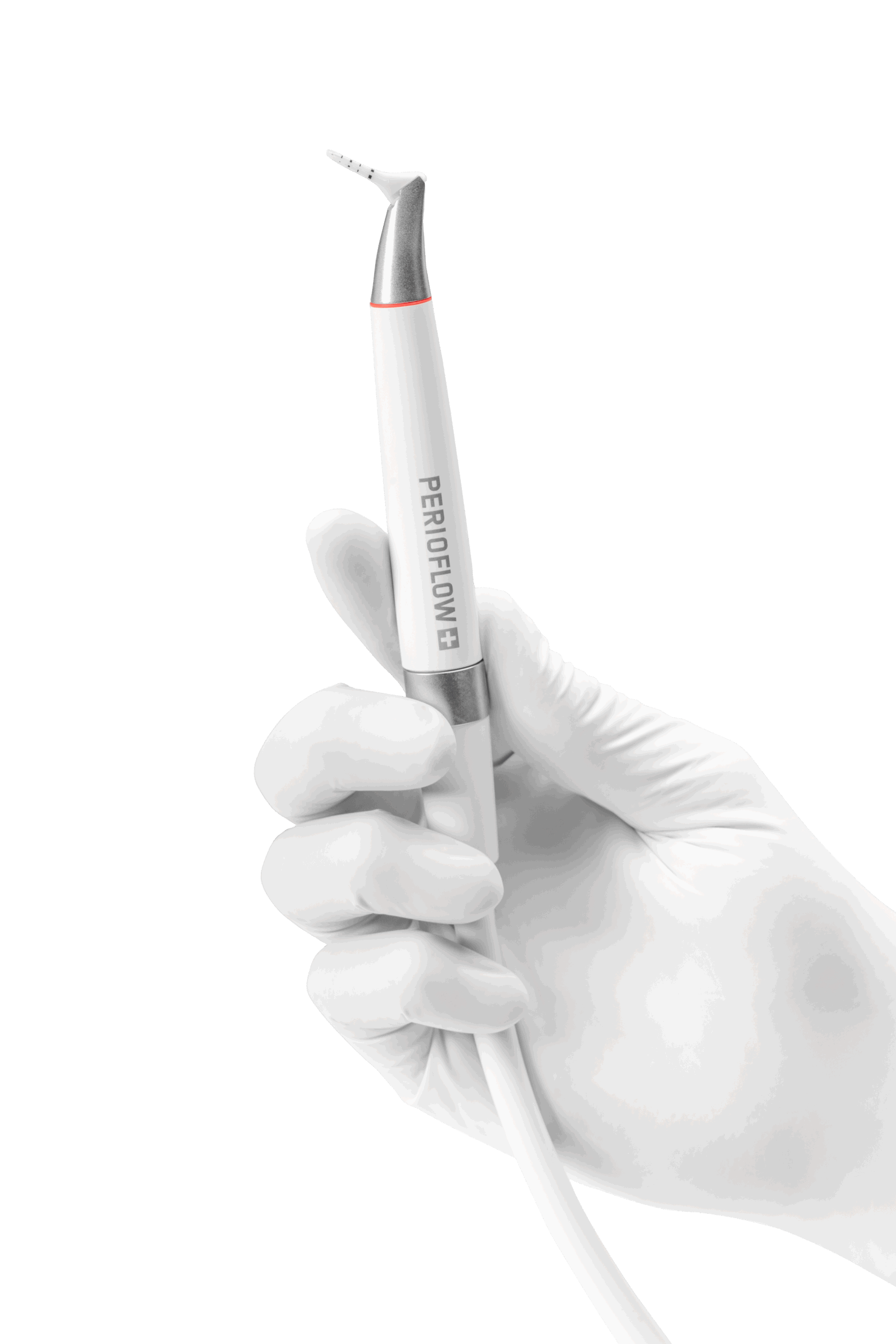 PERIOFLOW with hand PERIOFLOW Handstück in behandschuhter Hand für Airflow Behandlung